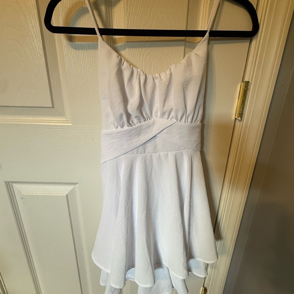 Elegant White Spaghetti Strap Dress